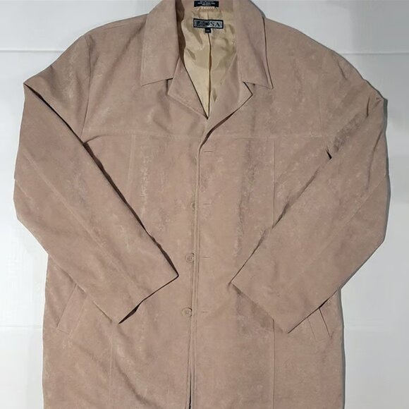 MOSA mens XXL jacket soft material casual or evening wear tan beige color nice - Picture 7 of 7